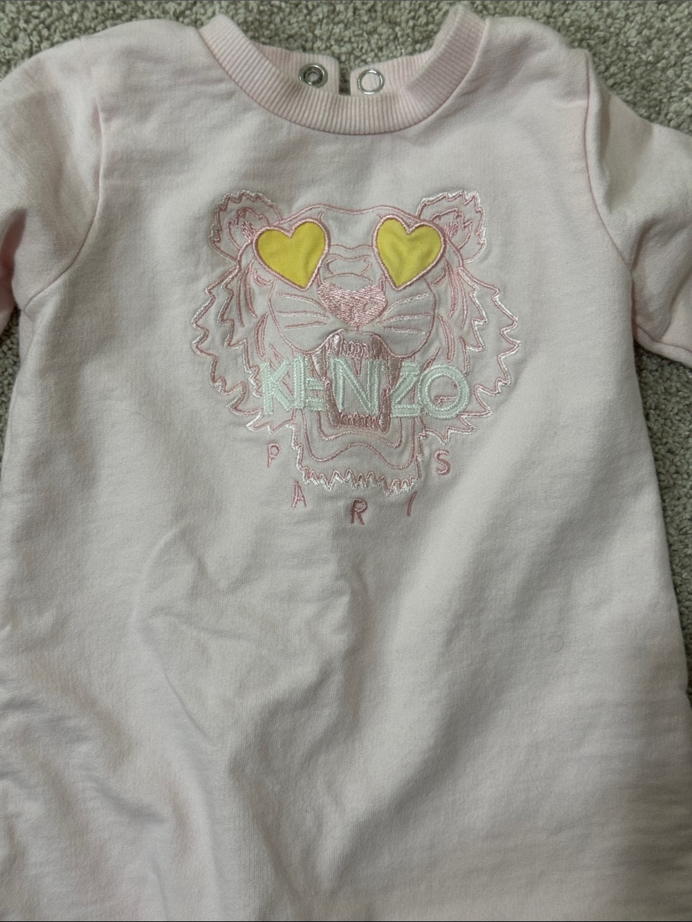 Kenzo Pink Heart-Eye Tiger Logo Footie